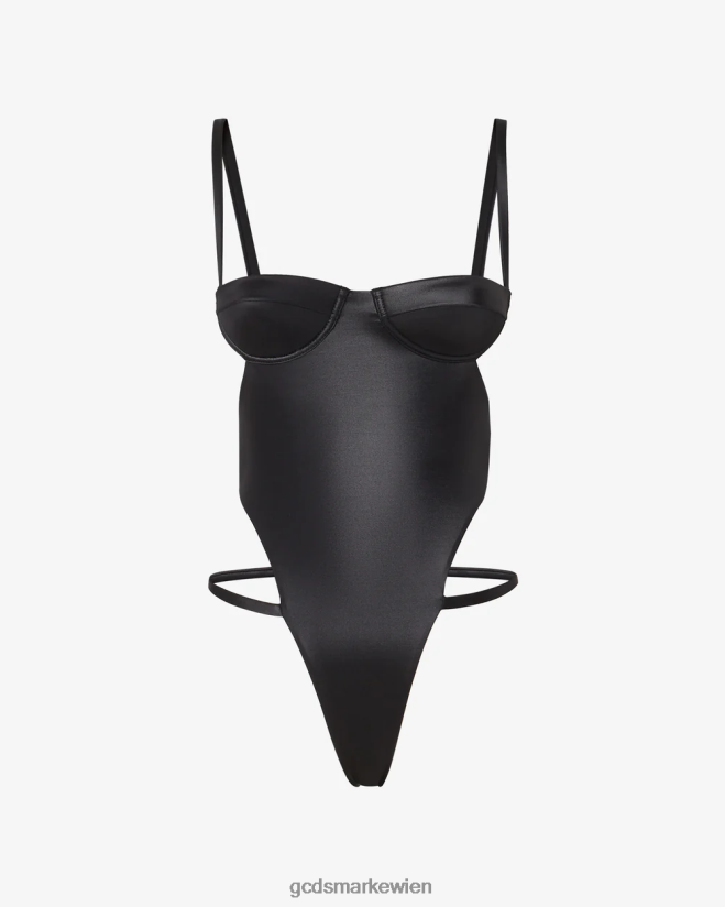 Badeanzug mit metallischem Logo-Clip GCDS Frauen Kleidung Schwarz V0XTXR478