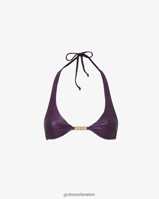Bikini-BH mit Metallic-Logo und Clip GCDS Frauen Kleidung violett V0XTXR485