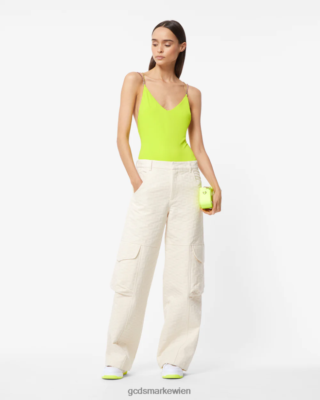 Bling-Badeanzug GCDS Frauen Kleidung Kalk V0XTXR480