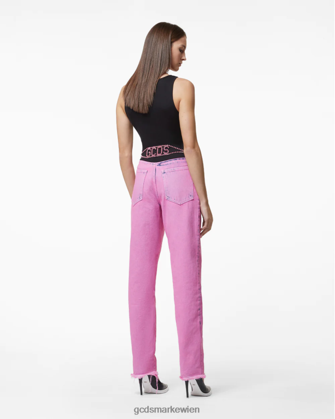 Bling-Jeanshose GCDS Frauen Kleidung Rosa V0XTXR449