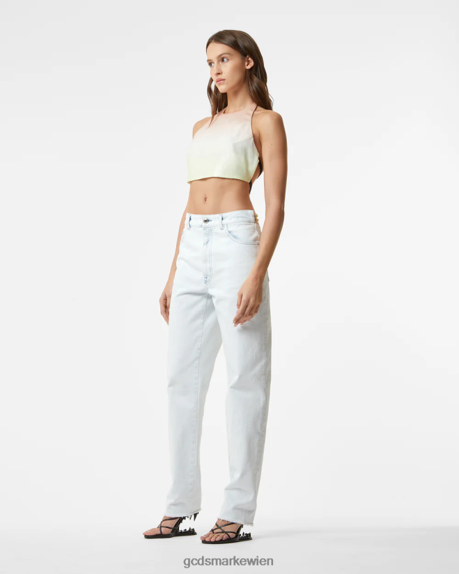 Bling-Jeanshose GCDS Frauen Kleidung cremefarben V0XTXR448