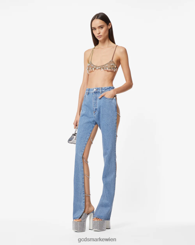 Bling-Jeanshose GCDS Frauen Kleidung neues hellblau V0XTXR446