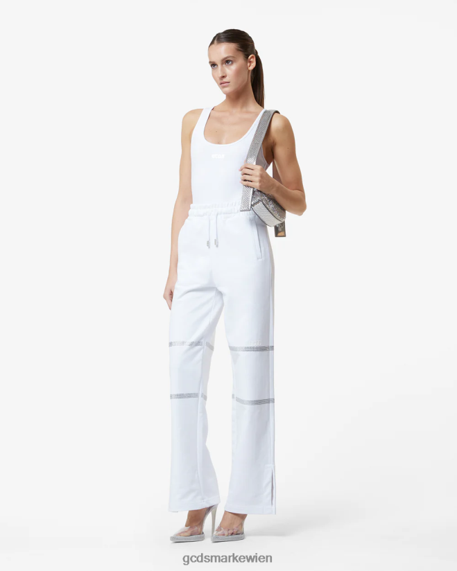 Bling-Jogginghose GCDS Frauen Kleidung Weiß V0XTXR450