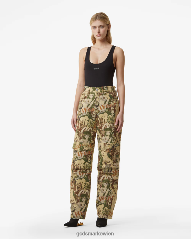 Hentai-Cargohose GCDS Frauen Kleidung Militärgrün V0XTXR444