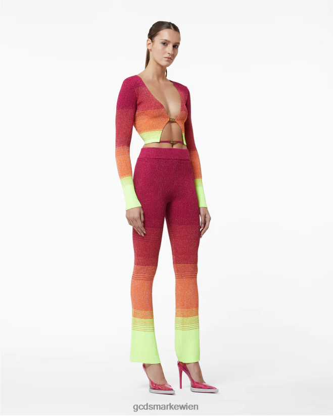 Hose aus Lurex-Degrade-Strick GCDS Frauen Kleidung Fuchsie V0XTXR437