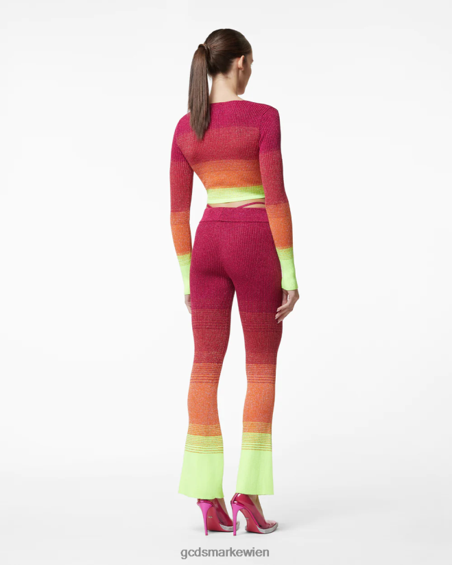 Hose aus Lurex-Degrade-Strick GCDS Frauen Kleidung Fuchsie V0XTXR437