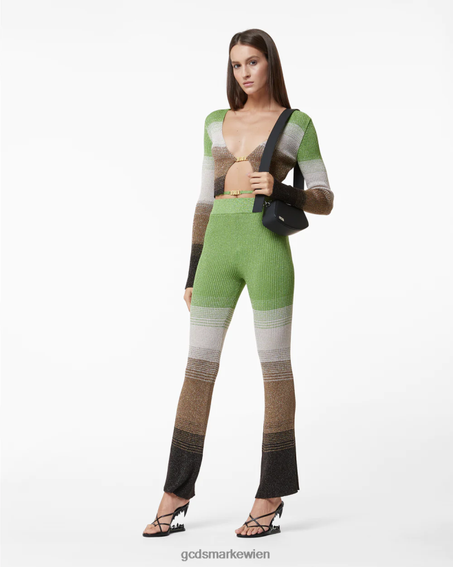 Hose aus Lurex-Degrade-Strick GCDS Frauen Kleidung Militärgrün V0XTXR435