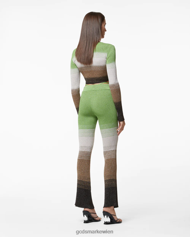 Hose aus Lurex-Degrade-Strick GCDS Frauen Kleidung Militärgrün V0XTXR435