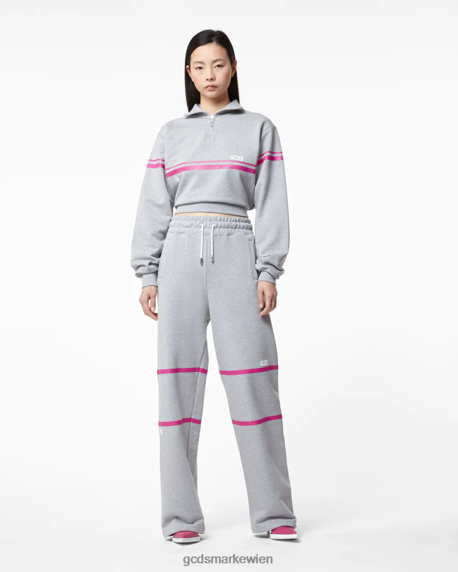 Jogginghose mit niedrigem Bandlogo GCDS Frauen Kleidung grau V0XTXR453