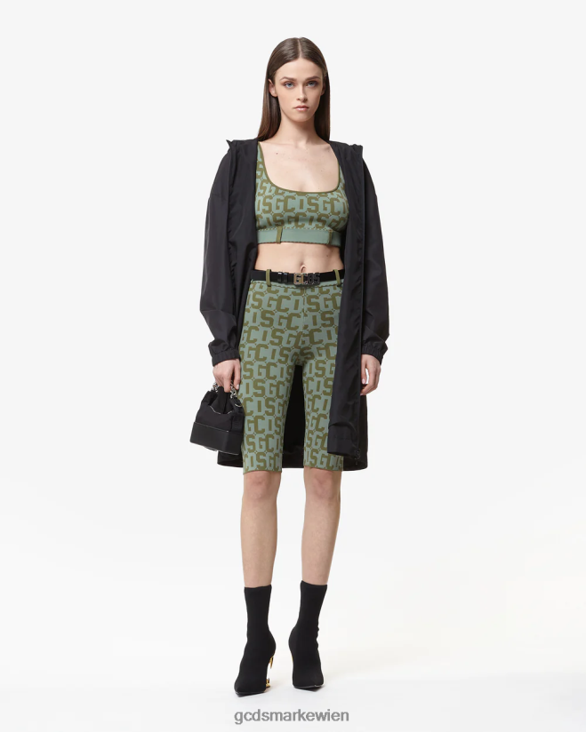 Matilda-Monogramm-Radfahrer GCDS Frauen Kleidung Militärgrün V0XTXR461