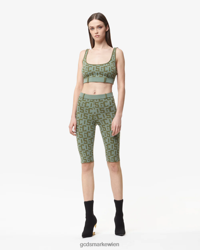 Matilda-Monogramm-Radfahrer GCDS Frauen Kleidung Militärgrün V0XTXR461