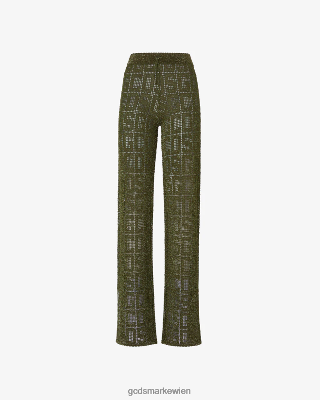 Monogramm-Makramee-Hose GCDS Frauen Kleidung Militärgrün V0XTXR436