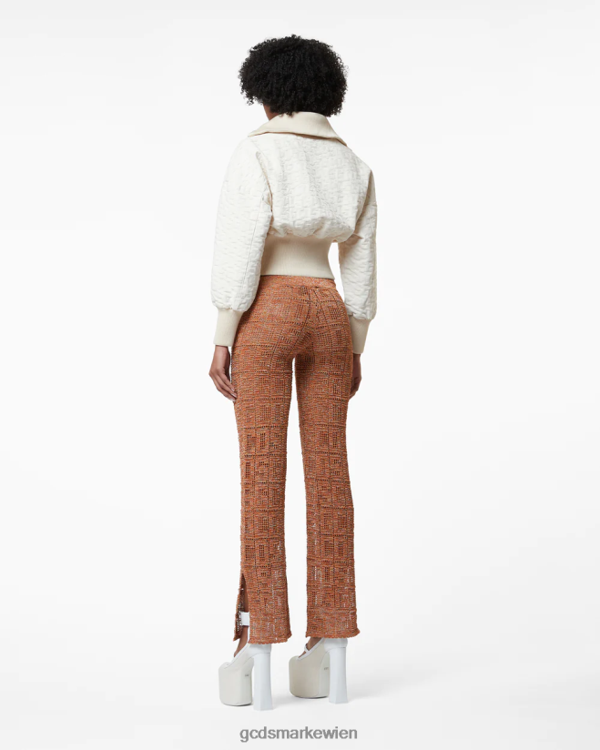 Monogramm-Makramee-Hose GCDS Frauen Kleidung orange V0XTXR438