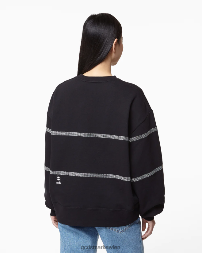 Bling-Rundhalsausschnitt GCDS Frauen Kleidung Schwarz V0XTXR343