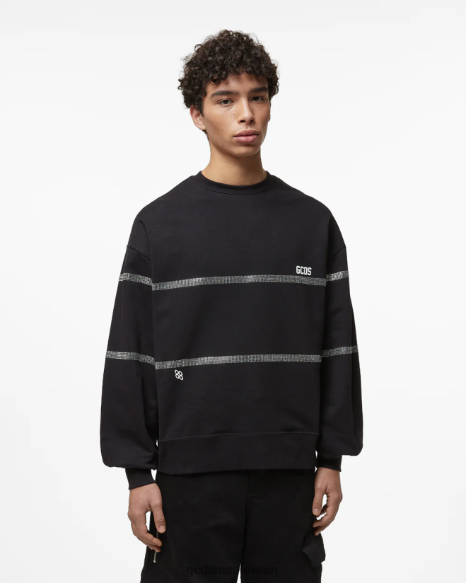 Bling-Rundhalsausschnitt GCDS Frauen Kleidung Schwarz V0XTXR343