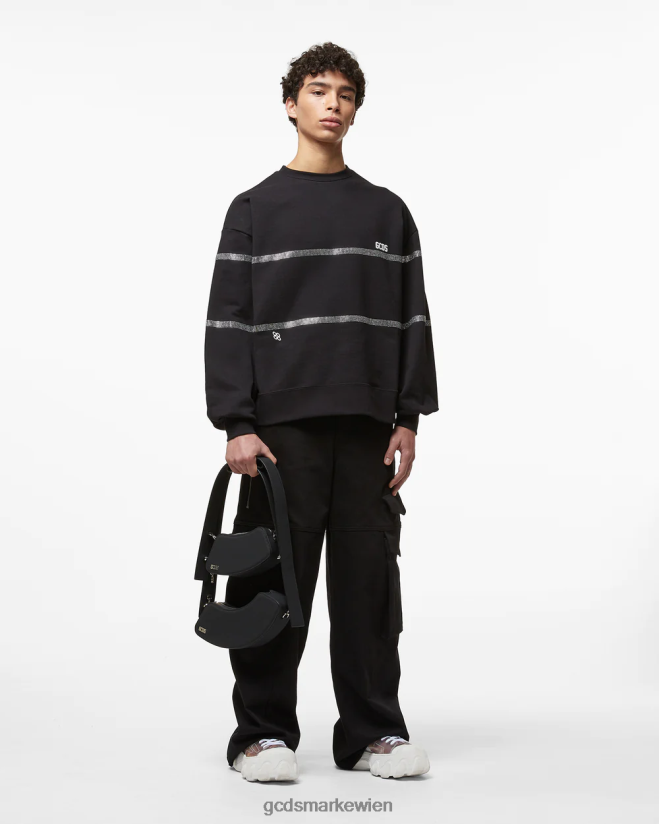 Bling-Rundhalsausschnitt GCDS Frauen Kleidung Schwarz V0XTXR343