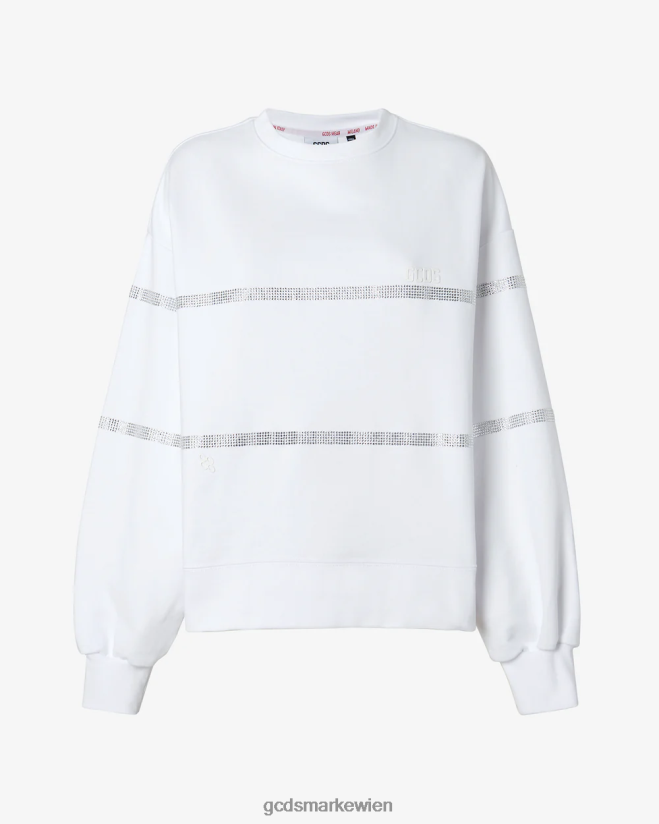 Bling-Rundhalsausschnitt GCDS Frauen Kleidung Weiß V0XTXR345