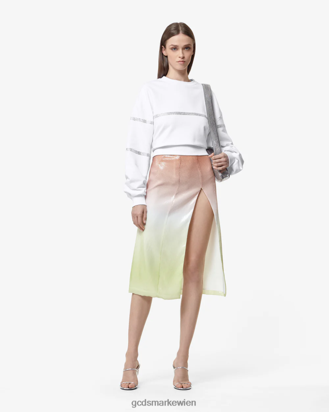 Bling-Rundhalsausschnitt GCDS Frauen Kleidung Weiß V0XTXR345