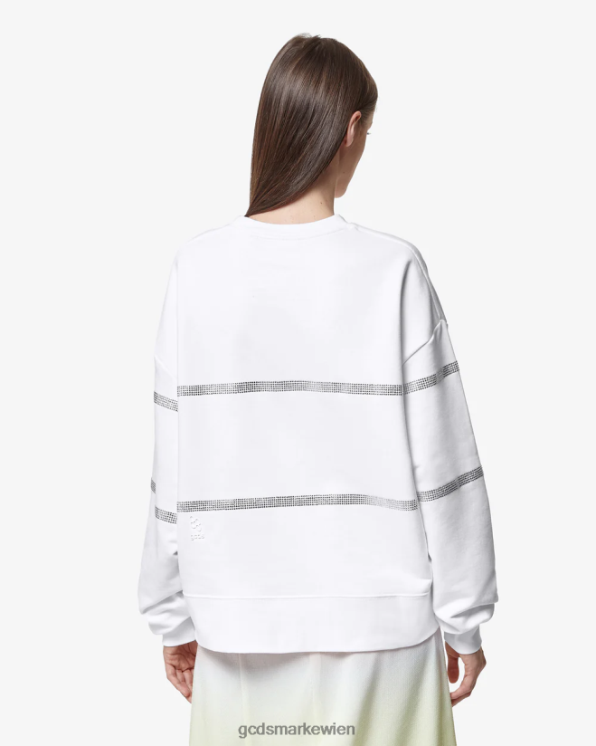 Bling-Rundhalsausschnitt GCDS Frauen Kleidung Weiß V0XTXR345