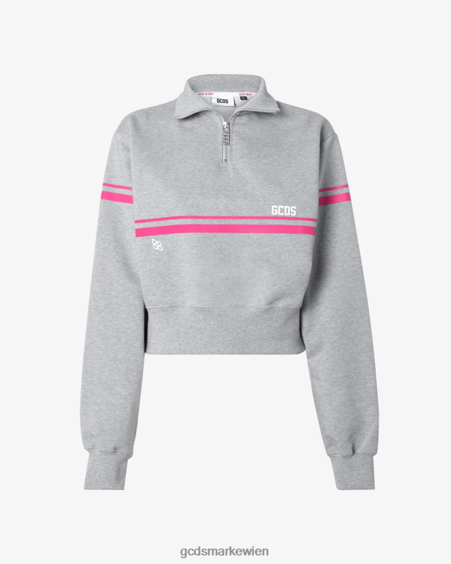 Bliss-Sweatshirt mit halbem Reißverschluss GCDS Frauen Kleidung grau V0XTXR346