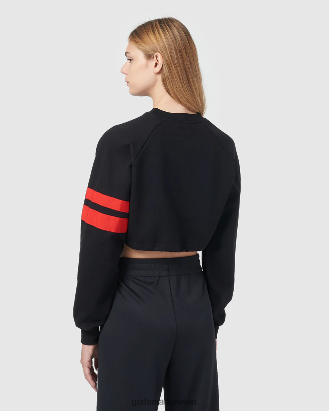 Crop-Rundhalsausschnitt mit Logo GCDS Frauen Kleidung Schwarz V0XTXR561