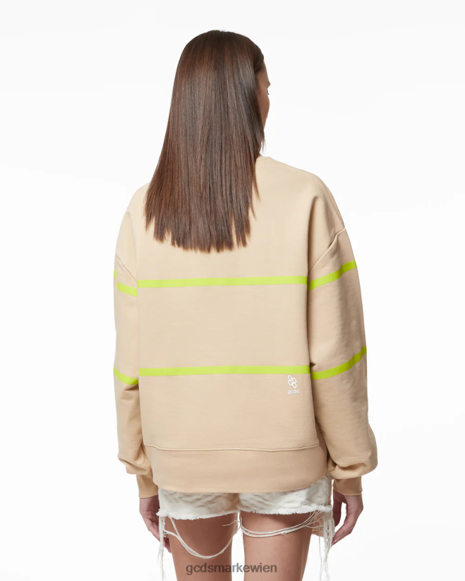 Logo-Pullover mit niedrigem Band GCDS Frauen Kleidung Beige V0XTXR351