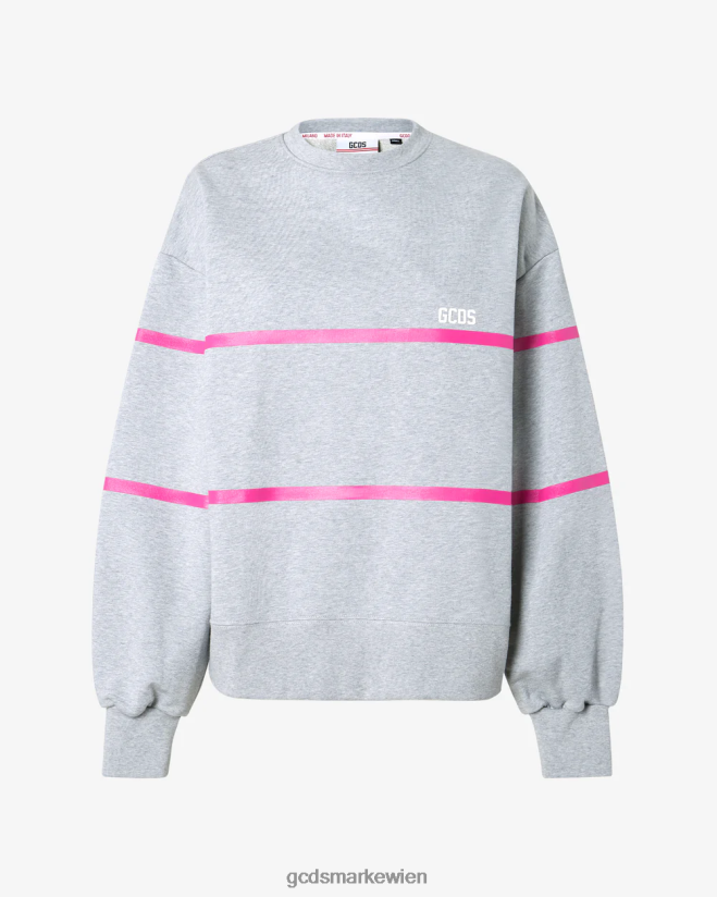 Logo-Pullover mit niedrigem Band GCDS Frauen Kleidung grau V0XTXR347