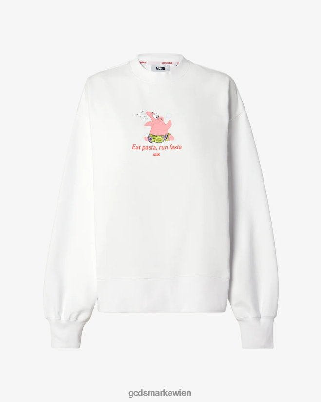 SpongeBob Patrick isst Pasta mit Rundhalsausschnitt GCDS Frauen Kleidung Weiß V0XTXR349