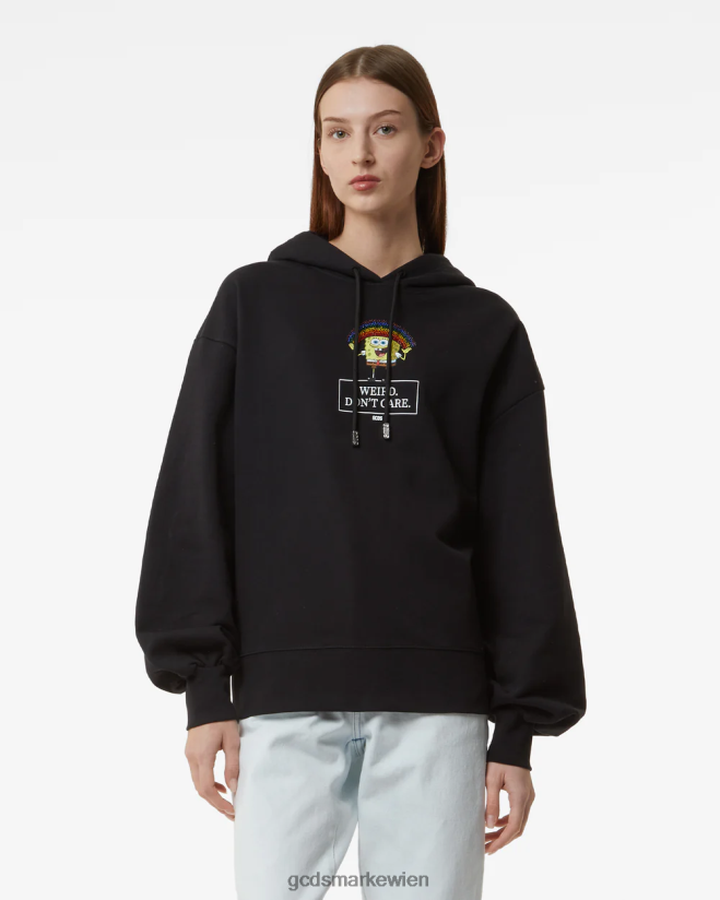 Spongebob egal Kapuzenpullover GCDS Frauen Kleidung Schwarz V0XTXR350