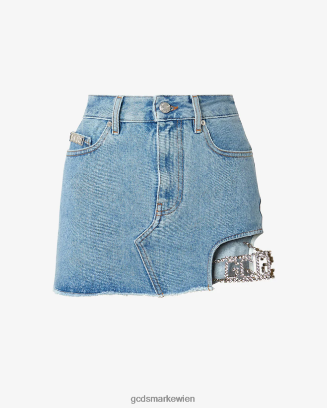Bling-Jeansrock GCDS Frauen Kleidung neues hellblau V0XTXR432