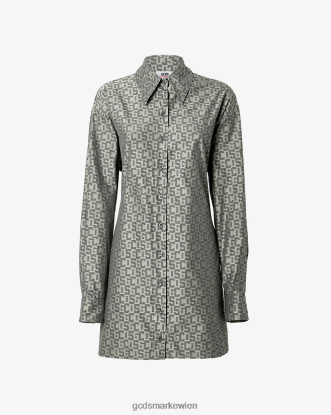 Bling-Monogramm-Hemdkleid GCDS Frauen Kleidung Militärgrün V0XTXR426