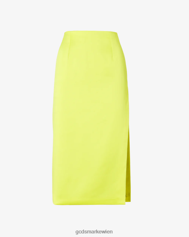 Bling glänzender langer Rock GCDS Frauen Kleidung gelbes Fluo V0XTXR428