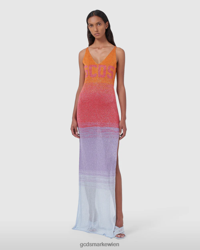 Langes Kleid mit Lurex-Degradierung GCDS Frauen Kleidung Mehrfarbig V0XTXR562