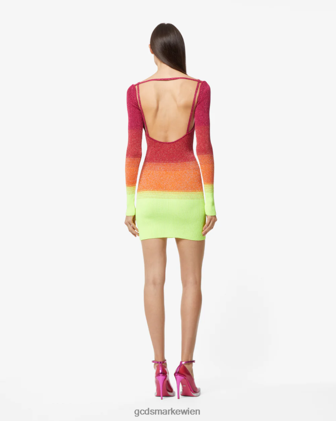 Minikleid mit Lurex-Degradierung GCDS Frauen Kleidung Fuchsie V0XTXR415