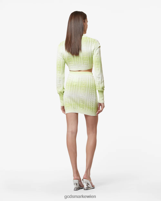 Minirock mit Zöpfen GCDS Frauen Kleidung Kalk V0XTXR425