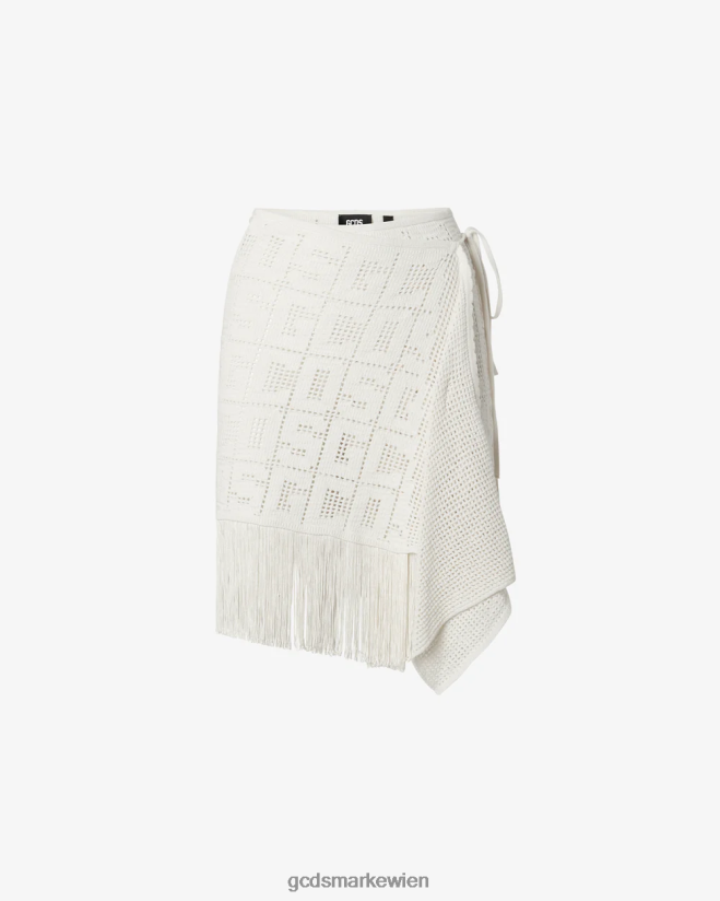 Monogramm-Makramee-Rock GCDS Frauen Kleidung cremefarben V0XTXR412