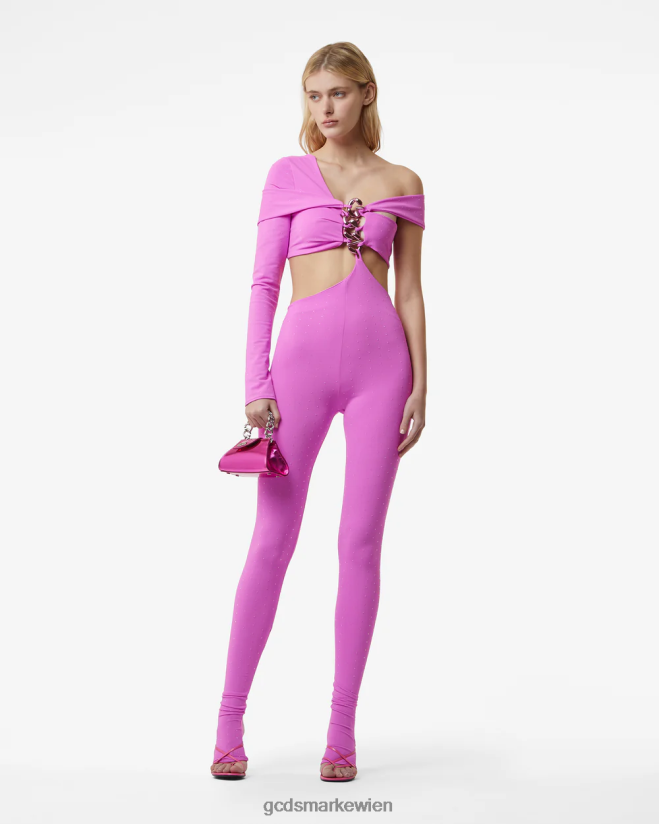 Overall mit Logo-Kette GCDS Frauen Kleidung Fuchsie V0XTXR403