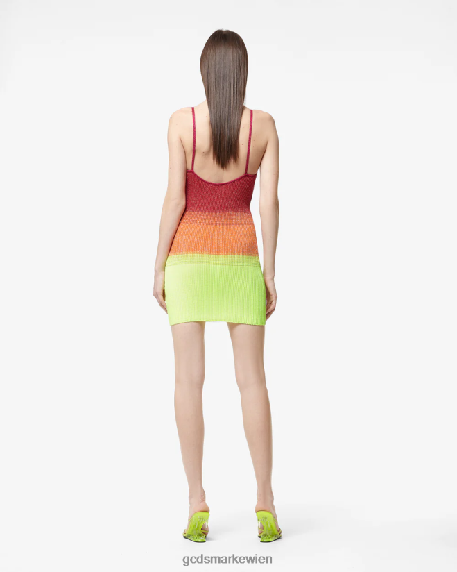 Tankkleid mit Lurex-Degradierung GCDS Frauen Kleidung Fuchsie V0XTXR416