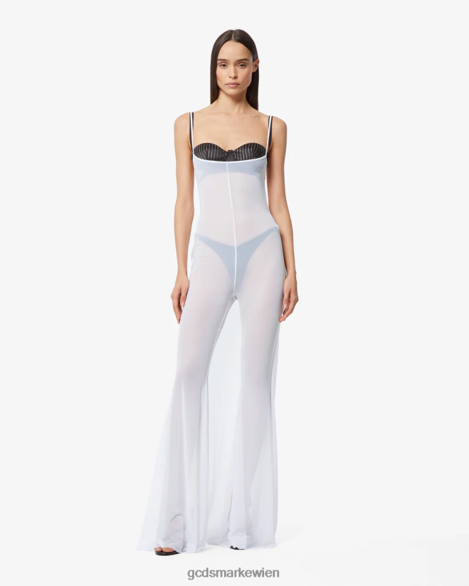 durchsichtiges Kleid GCDS Frauen Kleidung Weiß V0XTXR398