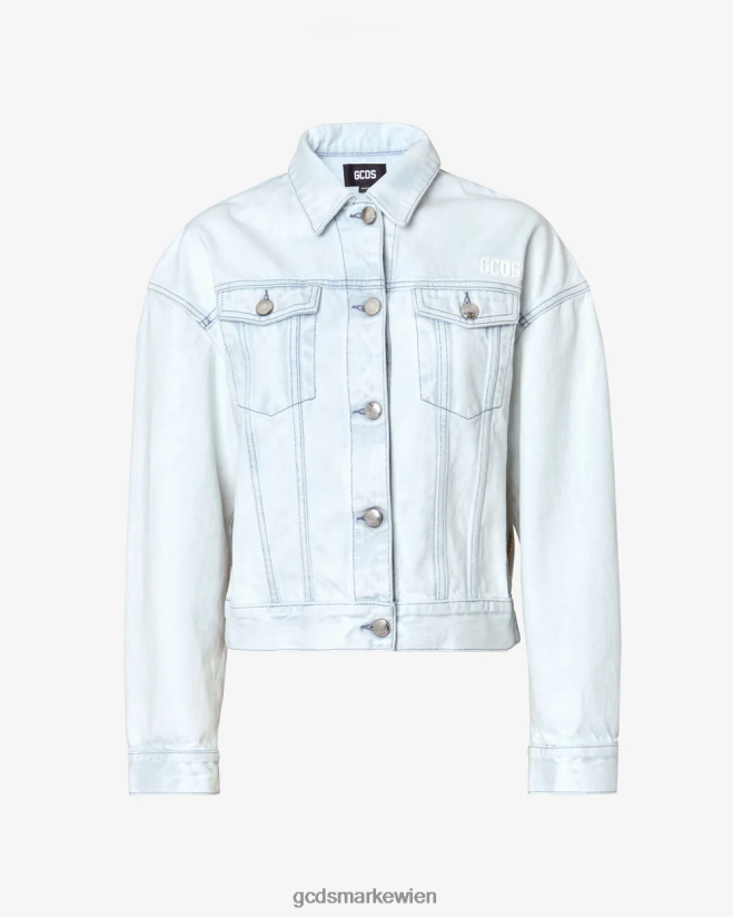 Bling-Jeansjacke GCDS Frauen Kleidung cremefarben V0XTXR320