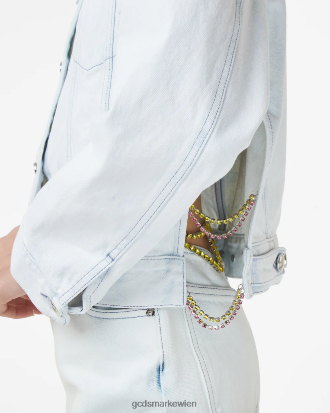 Bling-Jeansjacke GCDS Frauen Kleidung cremefarben V0XTXR320
