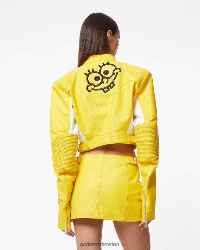 Spongebob-Lederjacke GCDS Frauen Kleidung Gelb V0XTXR315