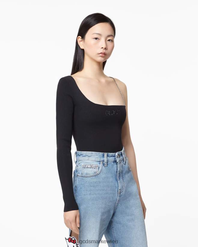 Bling One-Shoulder-Body GCDS Frauen Kleidung Schwarz V0XTXR384