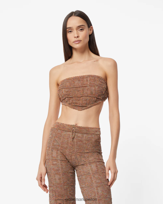 Mini-Oberteil aus Makramee mit Monogramm GCDS Frauen Kleidung orange V0XTXR370