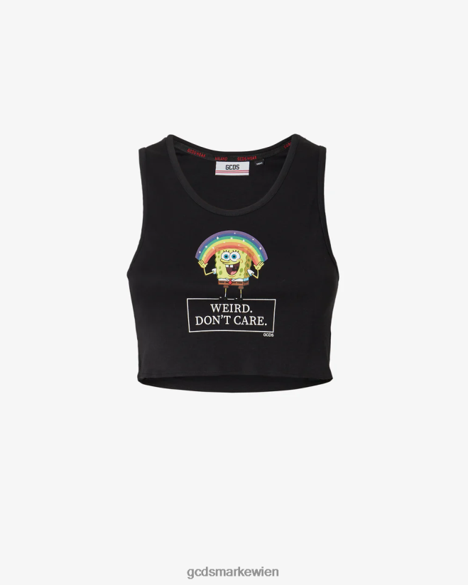 Spongebob Don't Care Crop Top GCDS Frauen Kleidung Schwarz V0XTXR382