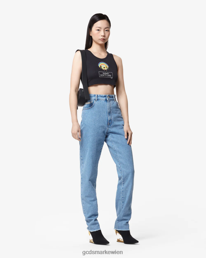 Spongebob Don't Care Crop Top GCDS Frauen Kleidung Schwarz V0XTXR382