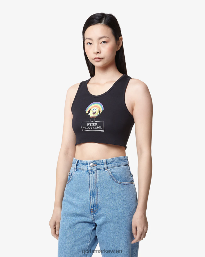 Spongebob Don't Care Crop Top GCDS Frauen Kleidung Schwarz V0XTXR382