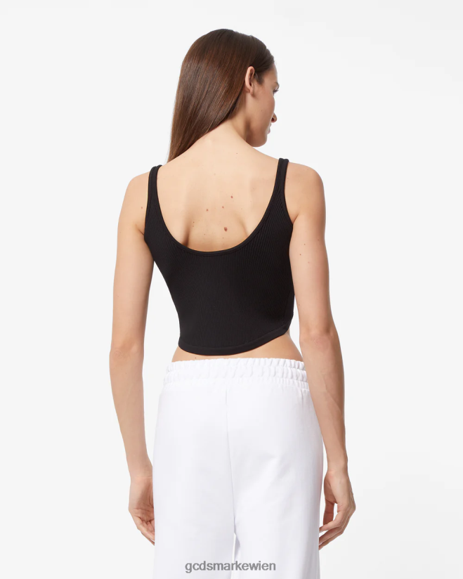 Tanktop mit Logo-Kette GCDS Frauen Kleidung Schwarz V0XTXR387