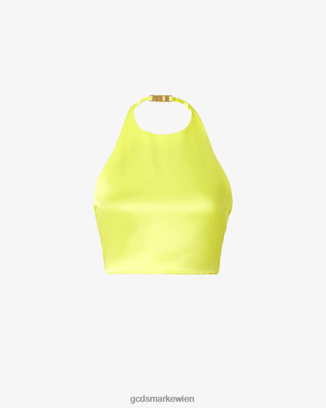 glitzerndes, glänzendes Oberteil GCDS Frauen Kleidung gelbes Fluo V0XTXR372