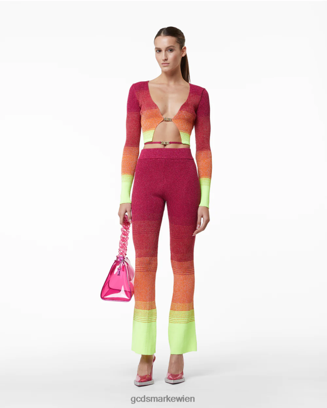 Mini-Cardigan mit Lurex-Degradierung GCDS Frauen Kleidung Fuchsie V0XTXR330